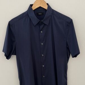 Theory Men's Dark Blue Casual Shirt
